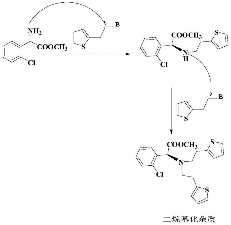 Mechanism showing the formation of dialkylated impurities in unprotected reactions