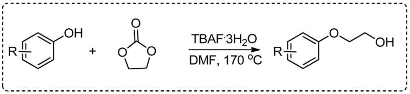 Transition metal catalyzed coupling of halobenzene and glycol generating metal salt waste