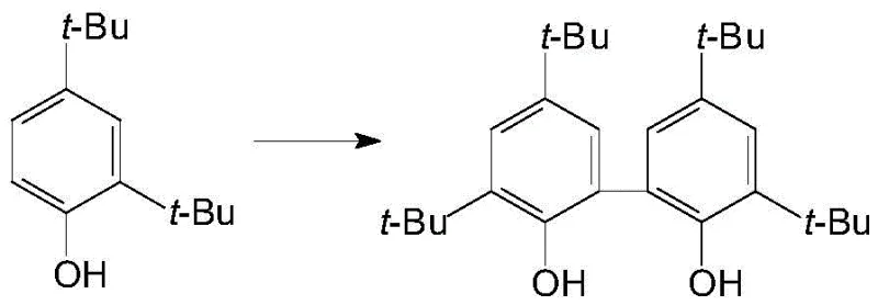Oxidative coupling reaction of 2,4-di-tert-butylphenol to 3,3',5,5'-tetra-tert-butyl biphenyl-2,2'-diphenol catalyzed by cobalt