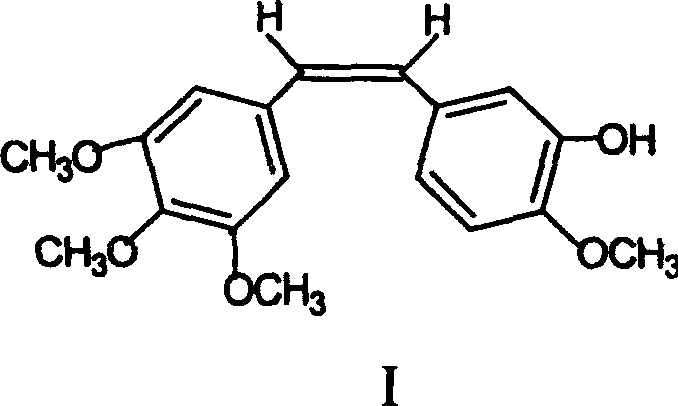Chemical structure of Combretastatin A-4 showing the cis-stilbene backbone