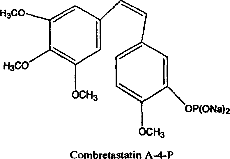Structure of Combretastatin A-4-P phosphate prodrug