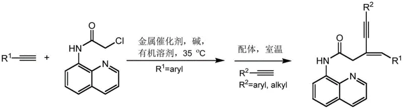 General reaction scheme for the synthesis of conjugated enyne compounds using copper catalysis