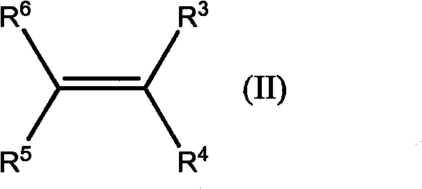 General reaction scheme showing olefin Formula II reacting with carbene to form cyclopropane derivative Formula I