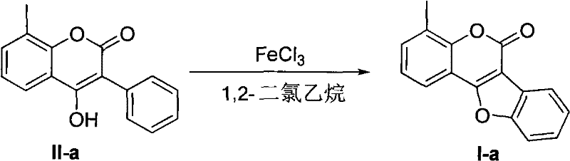 Specific example of methyl-substituted coumestan synthesis yielding 69 percent