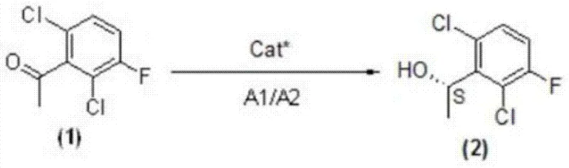 Step 1 Asymmetric reduction mechanism converting acetophenone to chiral alcohol using organocatalyst