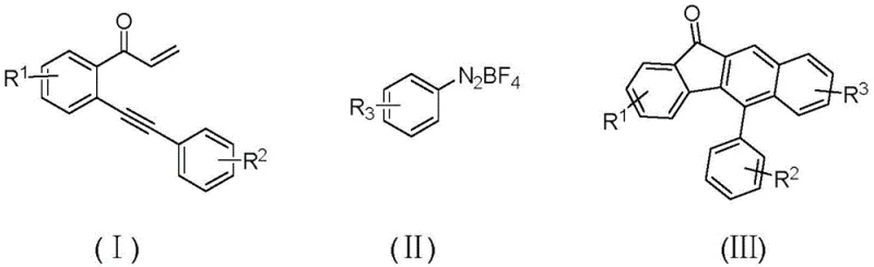 General reaction scheme for Cu-catalyzed synthesis of benzofluorenone compounds from Formula I and II