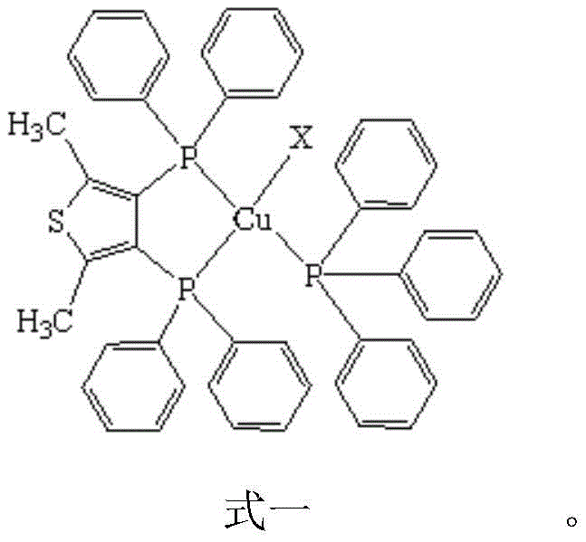 Molecular structure of the cuprous halide complex showing the distorted tetrahedral geometry