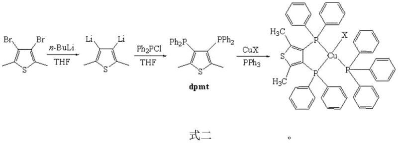 Synthetic route for the preparation of dpmt ligand and final cuprous complexes