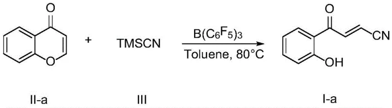 Specific example of unsubstituted chromone conversion to cyano derivative