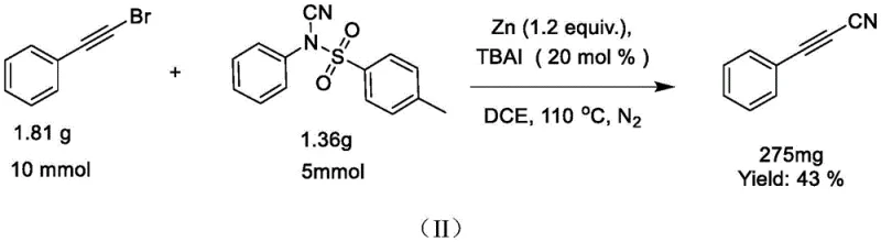 Specific example of gram-scale synthesis showing stoichiometry and yield