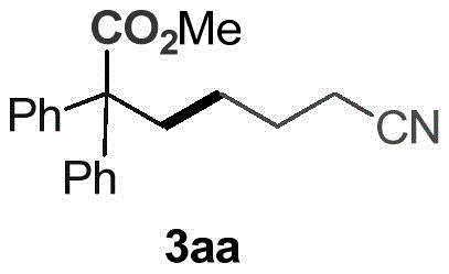 Structure of Methyl 6-cyano-2,2-diphenylhexanoate (Example 1)