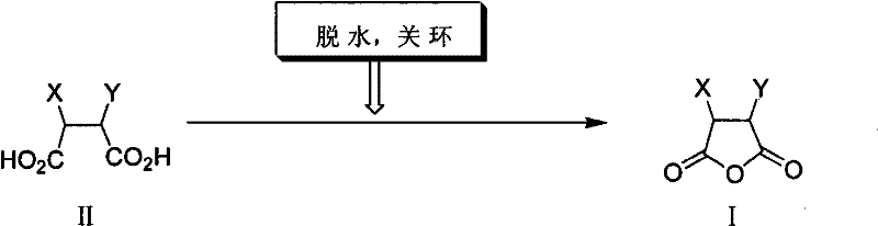 Specific synthetic route converting dicarboxylic acid to cyclic anhydride using toluene reflux