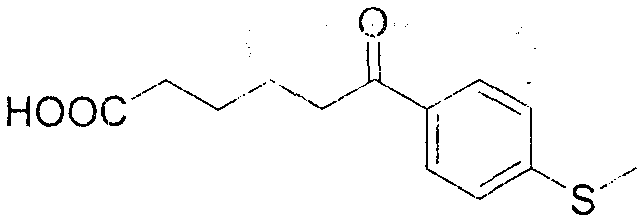 Chemical structure of 6-(4-(methylthio)phenyl)-6-oxohexanoic acid demonstrating functional group tolerance
