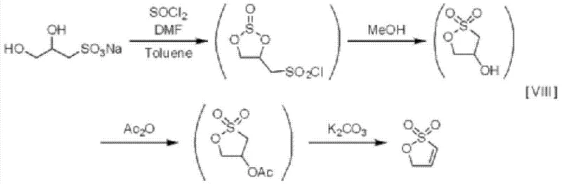 Complete one-pot synthesis route from dihydroxy sulfonate to unsaturated sultone