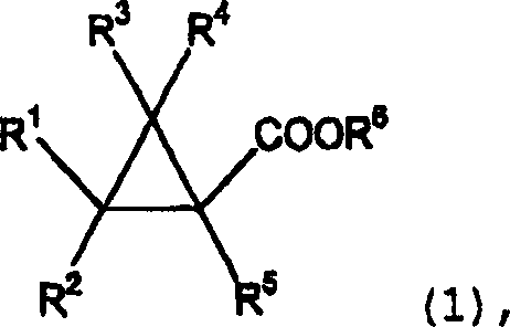 General reaction scheme for preparing cyclopropane carboxylate of formula 1 using Group 4 catalysts