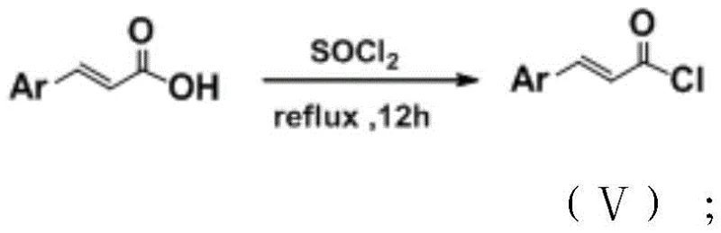 Synthesis of cinnamic acid chloride intermediate via reflux with thionyl chloride