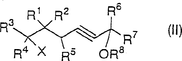 Chemical structure of linear acetylene derivative Formula II intermediate