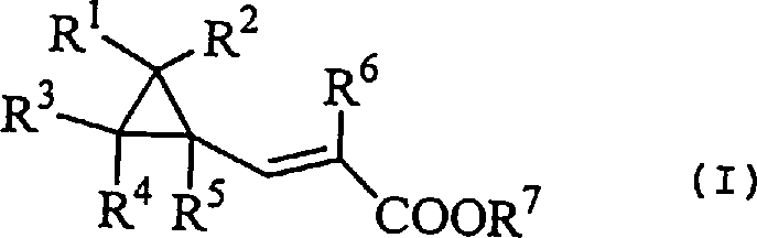 General structure of cyclopropylacrylic acid derivative Formula I used as starting material