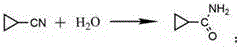 Hydrolysis of cyclopropanecarbonitrile to cyclopropanecarboxamide