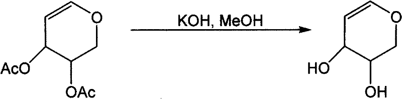 Step 2: Base-catalyzed deacetylation of D-acetylated arabinose to D-arabinose
