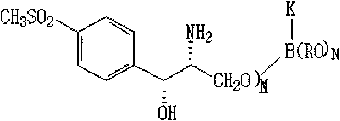 Structure of the key borate intermediate (V) showing potassium coordination