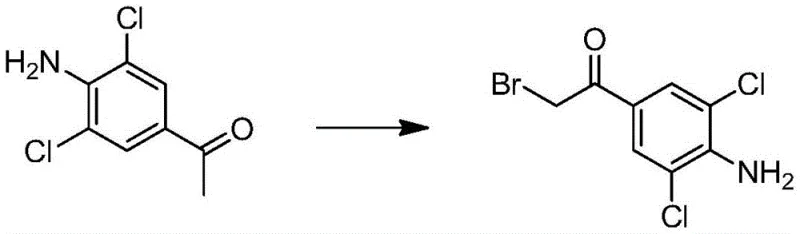 Step 1 Bromination reaction of 3,5-dichloro-4-aminoacetophenone to form the alpha-bromo intermediate