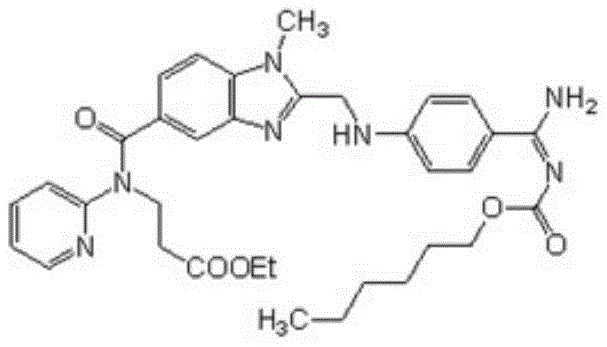 Chemical structure of Dabigatran Etexilate showing the benzimidazole core and ester functionalities critical for solubility profiling