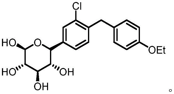 Chemical structure of Dapagliflozin showing the core scaffold derived from the intermediate