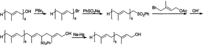 Sulfone elimination route using toxic Na/Hg reduction posing environmental hazards