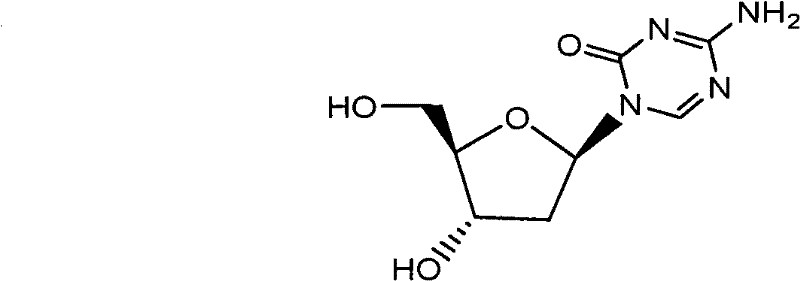 Chemical structure of Decitabine (Formula I) showing the 5-aza-2'-deoxycytidine core