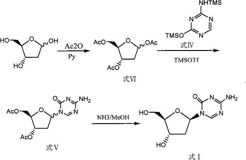 Prior art synthesis route using TMSOTf and ammonia methanolysis