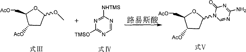 New synthesis route showing coupling of Formula III and IV to form Formula V