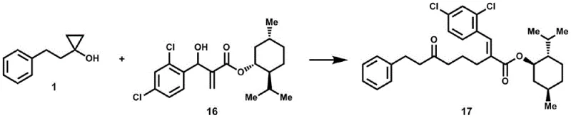 Reaction scheme demonstrating the modification of menthol derivatives to synthesize complex delta epsilon alkenyl ketone structures