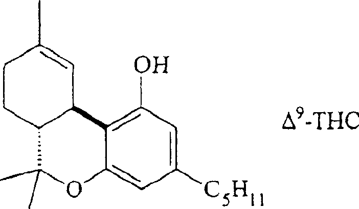 Chemical structure of Delta-9-THC showing the core tricyclic framework
