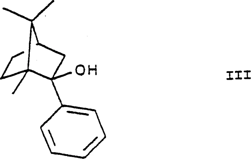 Chemical structure of Formula III intermediate (1R,2S,4R)-(-)-2-[phenyl]-1,7,7-trimethyl-bicyclo[2.2.1]heptan-2-ol