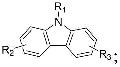 General molecular structure of deuterated carbazole compounds showing variable R1, R2, and R3 substituents