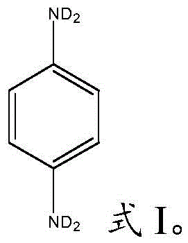 Chemical structure of partially deuterated p-phenylenediamine-d4 showing ND2 groups