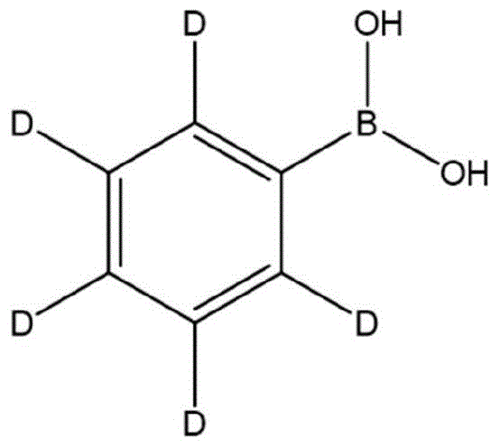 Chemical structure of Deuterated Phenylboronic Acid showing the boronic acid group and deuterium substitution on the phenyl ring