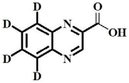 Chemical structure of Deuterated Quinoxaline-2-carboxylic acid showing D-labeling on the benzene ring