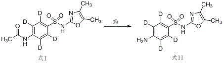 Enzymatic deacetylation reaction converting N-acetylsulfamethazol-d4 to sulfamethazol-d4