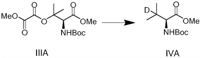 Specific deuteration reaction converting Formula IIIA to IVA using Ph3SnD and AIBN