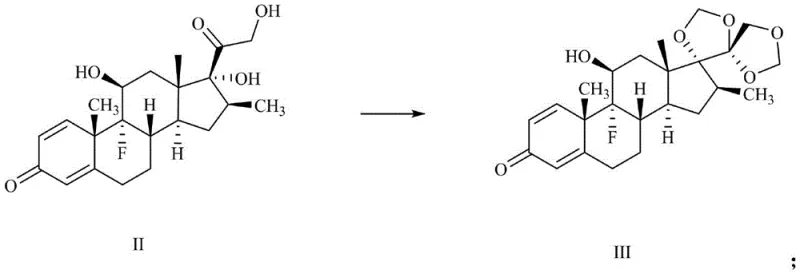 Protection of betamethasone dihydroxy groups with paraformaldehyde to form cyclic acetal intermediate