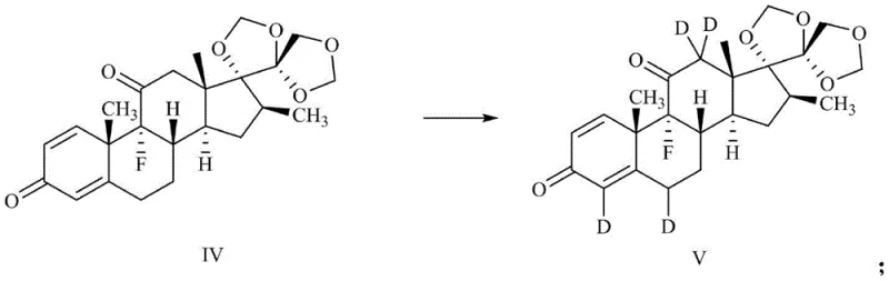 Base-catalyzed hydrogen-deuterium exchange reaction at alpha positions of the steroid ketone