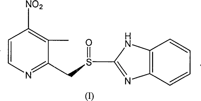 Chemical structure of the key chiral intermediate (R)-2-[[[3-methyl-4-nitro-2-pyridyl]methyl]sulfinyl]benzimidazole