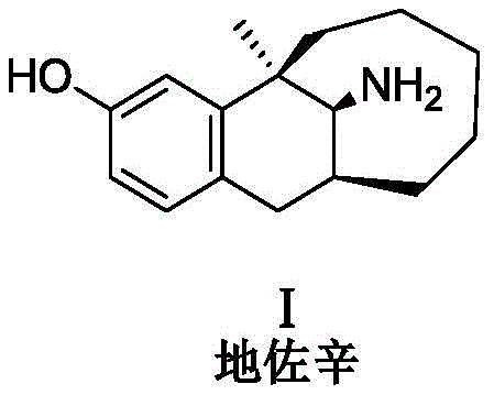 Chemical structure of Dezocine showing the phenolic hydroxyl and amino groups prone to oxidation