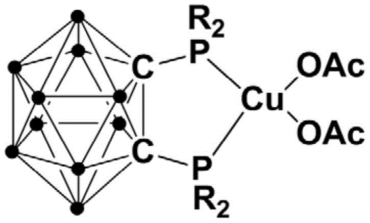 Structure of the novel copper complex catalyst with diphosphine o-carborane ligand