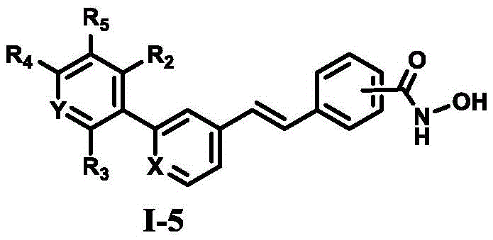 General chemical structure of diarylethene-based LSD1/HDAC dual-target inhibitors showing variable substituents