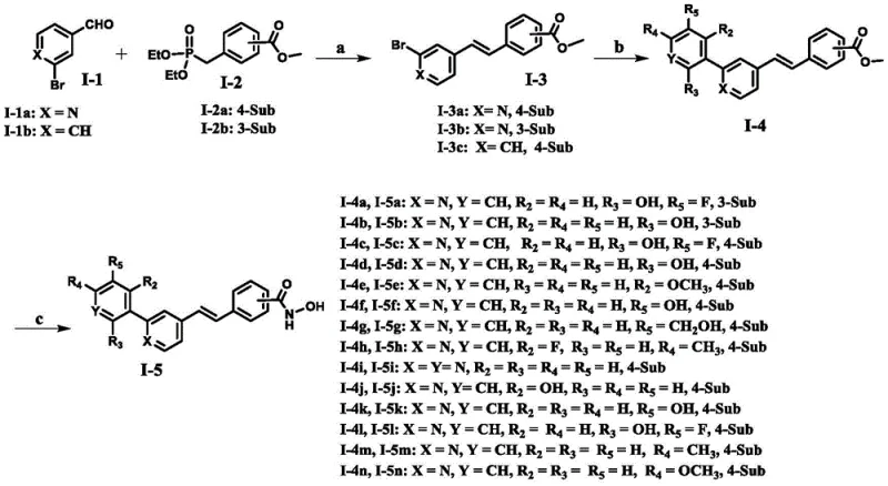 General synthetic route for diarylethene LSD1/HDAC inhibitors via HWE and Suzuki coupling