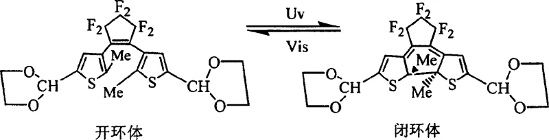 Reversible photochromic switching between open-ring and closed-ring isomers of diarylethene compounds