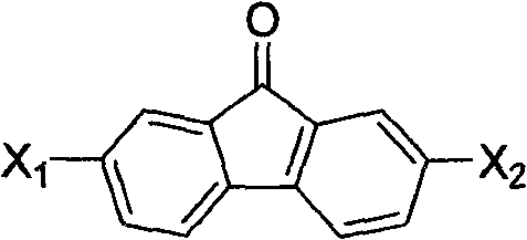 Chemical structure of fluorenone derivatives serving as key starting materials with variable halogen substituents
